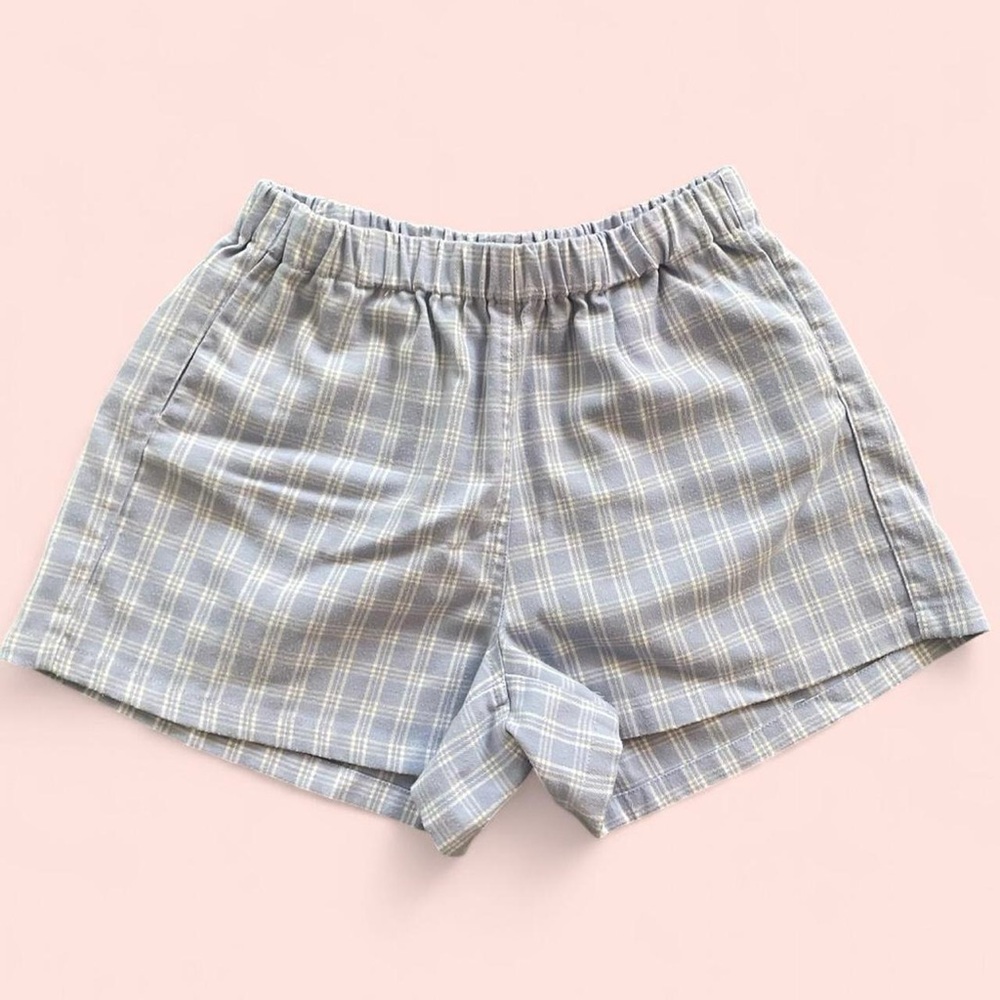 Brandy Melville baby blue and white stripped shorts